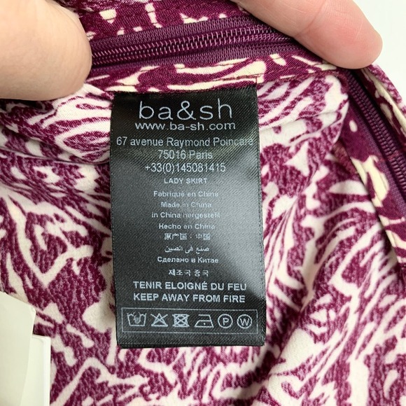 NWT Ba&sh Lenny Midi Skirt Raisin Size 2 - Picture 12 of 16